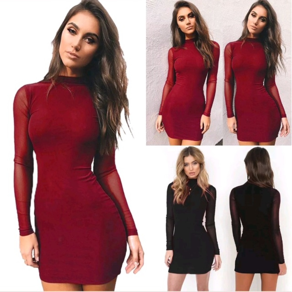 🖤🖤black long sleeve 🌹dress - Picture 1 of 4